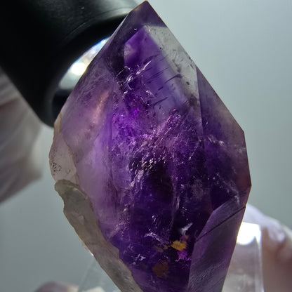 Enhydro Skelett Phantom Amethyst Spitze, 1x Blase Goboboseb, Namibia 41*25*20mm