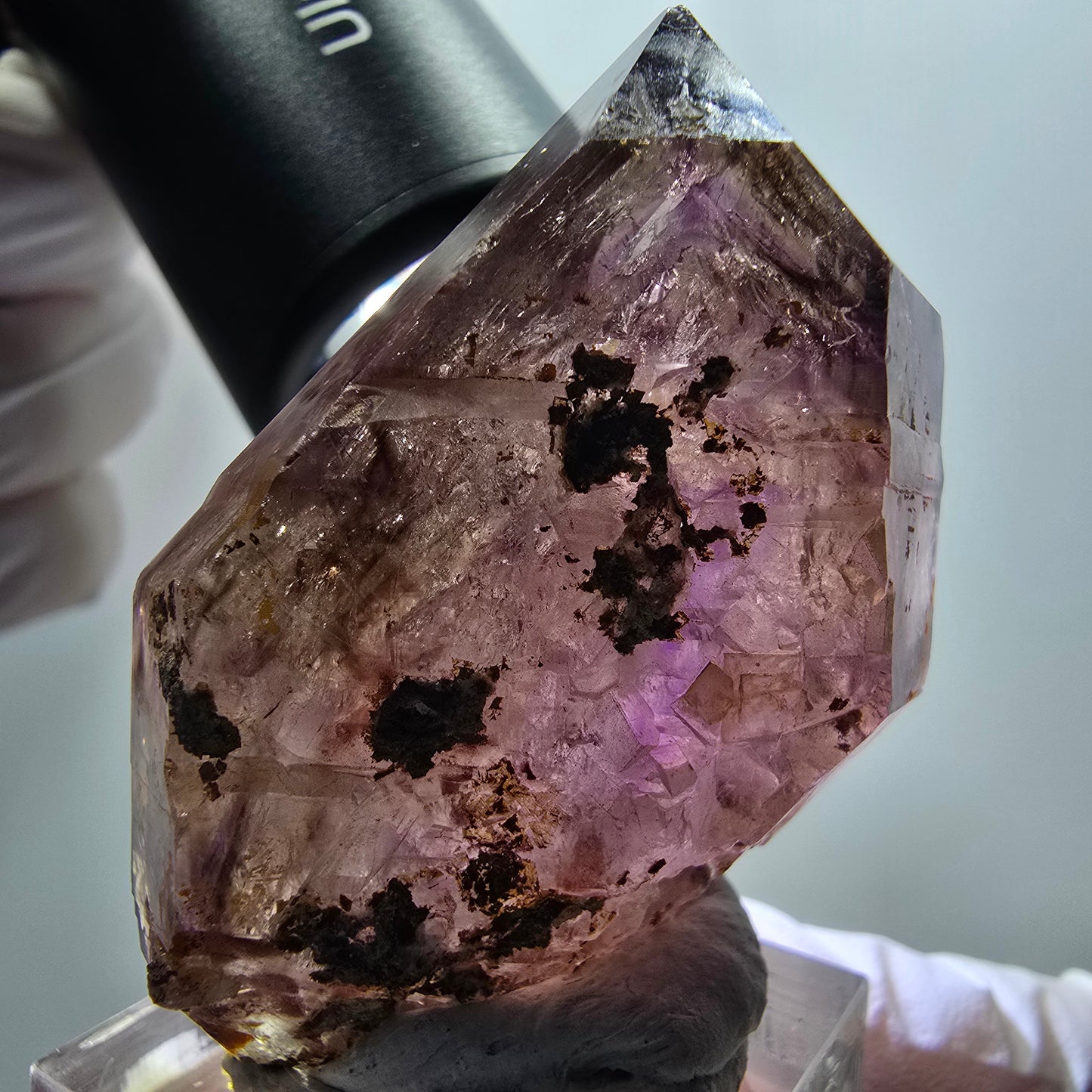 Enhydro Skelett Phantom Amethyst Zepter, 4x Blase Goboboseb, Namibia 49*35*25mm