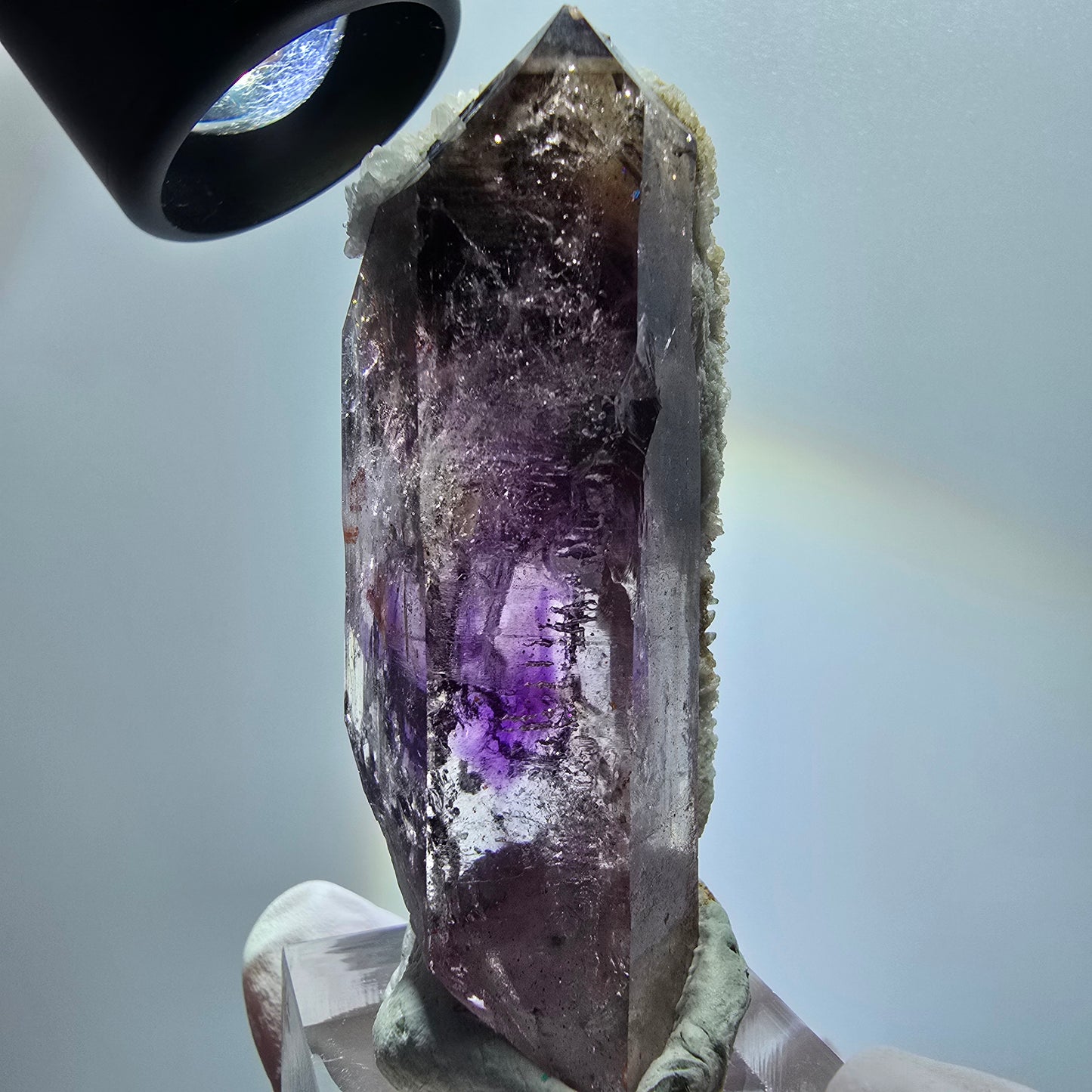 Enhydro Skelett Phantom Amethyst, Calcit, 1x Blase Goboboseb, Namibia 60*32*25mm