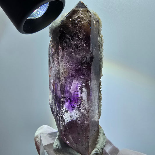 Enhydro Skelett Phantom Amethyst, Calcit, 1x Blase Goboboseb, Namibia 60*32*25mm