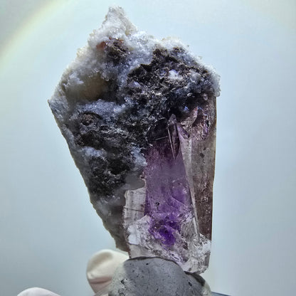 Enhydro Skelett Phantom Amethyst, Calcit, 1x Blase Goboboseb, Namibia 60*32*25mm