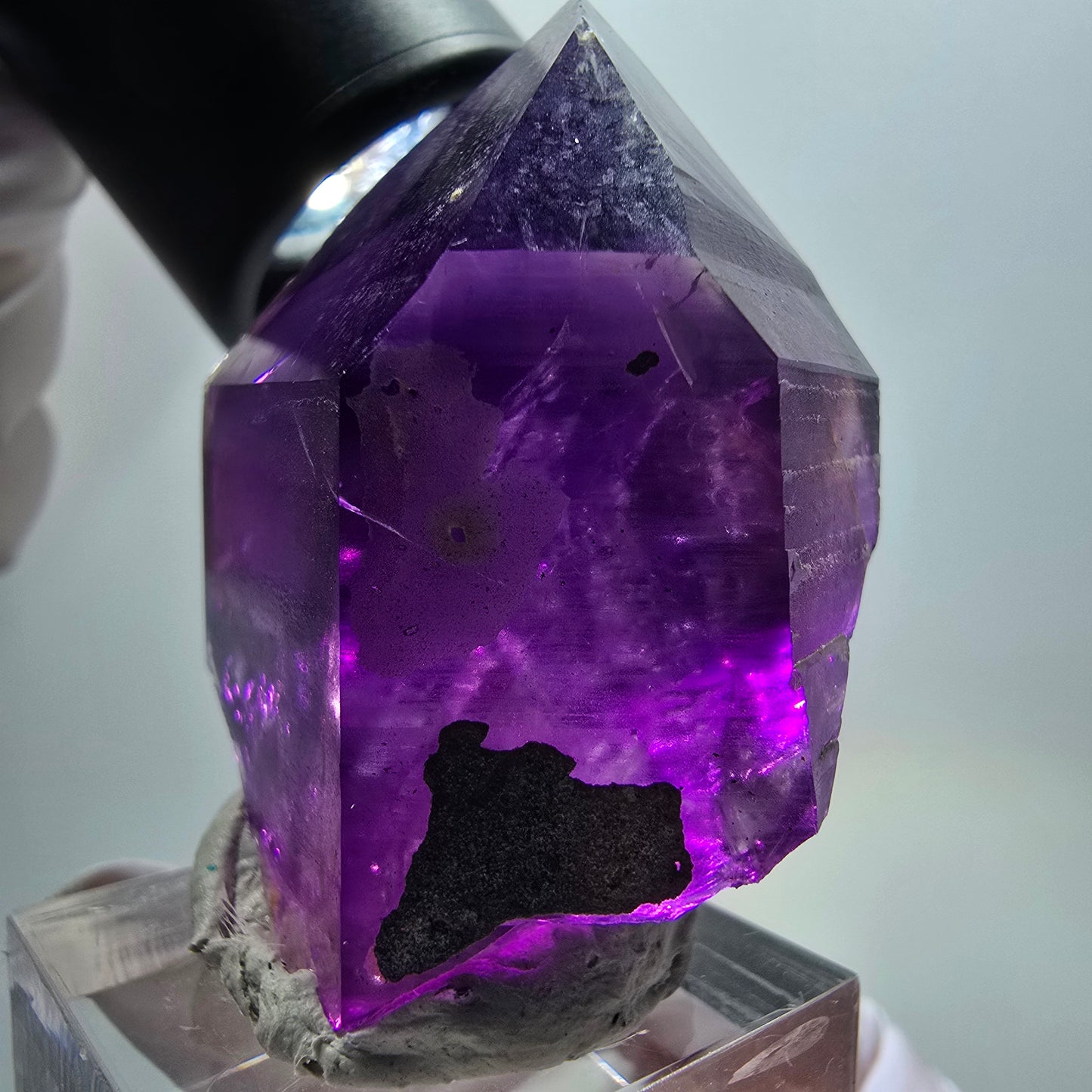 Seltene Skelett Phantom Amethyst Spitze Goboboseb, Namibia 46*36*29mm