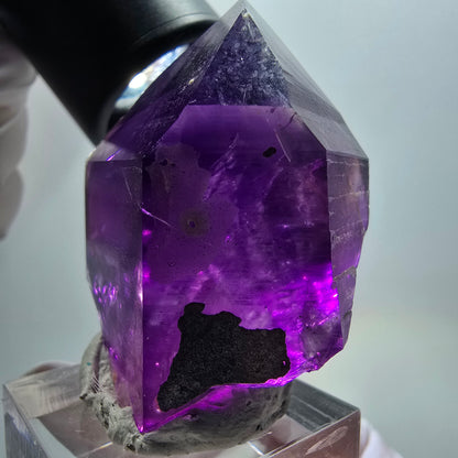 Seltene Skelett Phantom Amethyst Spitze Goboboseb, Namibia 46*36*29mm