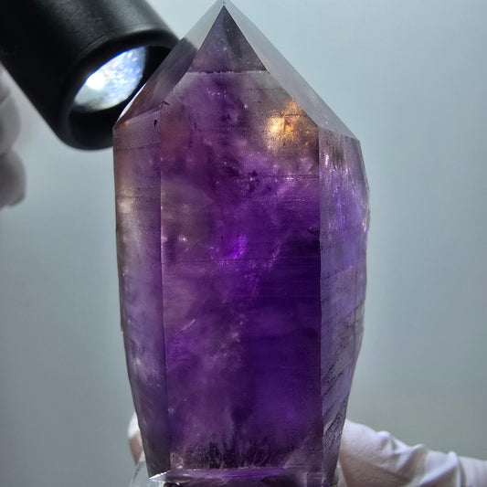 Seltene Skelett Phantom Amethyst Spitze Goboboseb, Namibia 61*36*26mm