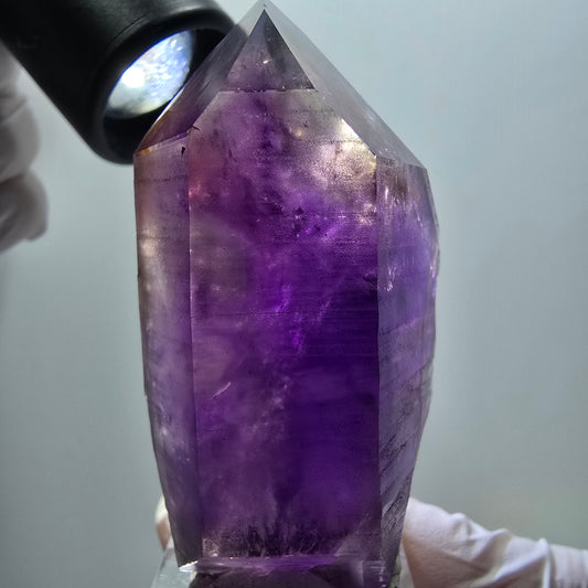Seltene Skelett Phantom Amethyst Spitze Goboboseb, Namibia 61*36*26mm