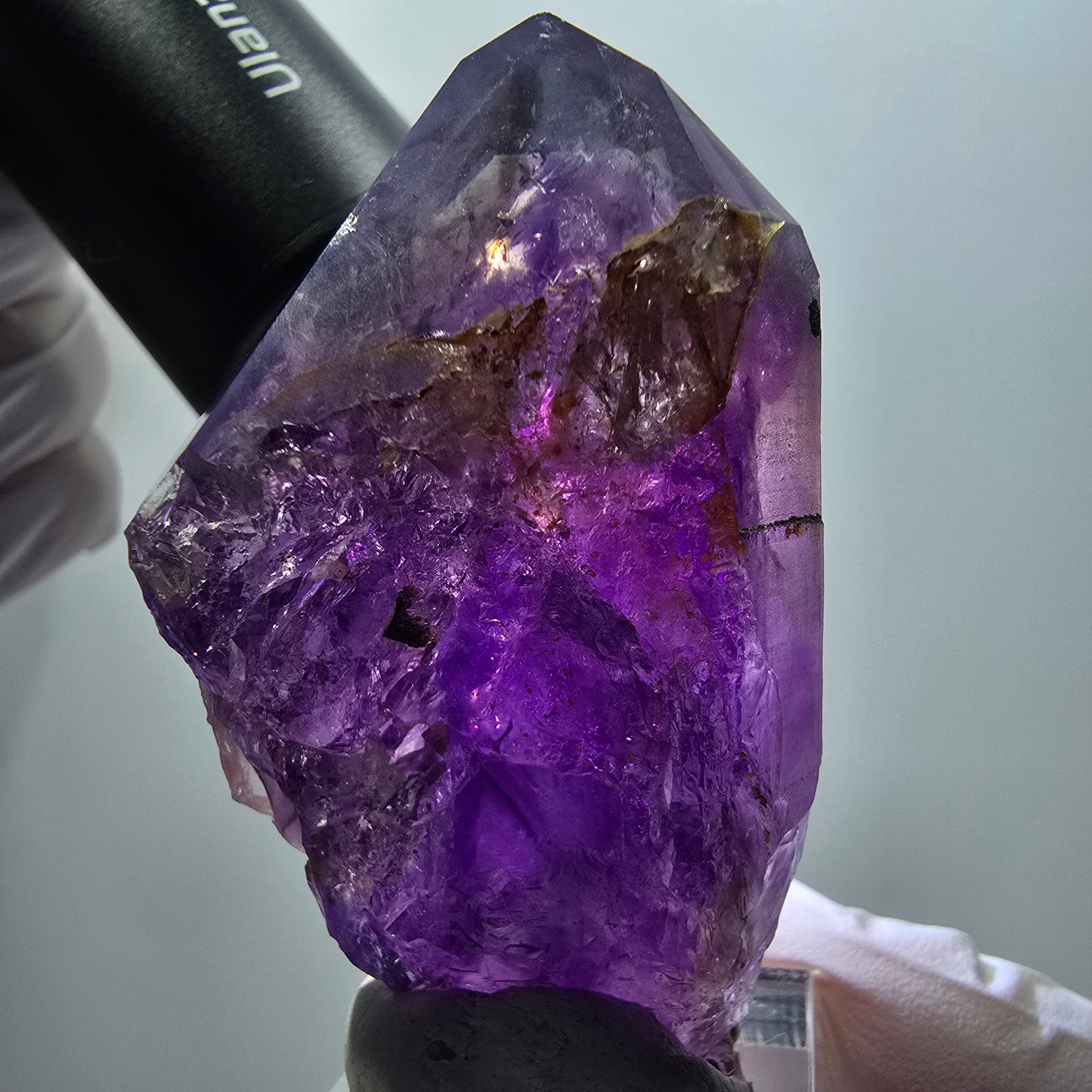 Seltene Skelett Phantom Amethyst Spitze Goboboseb, Namibia 61*36*26mm