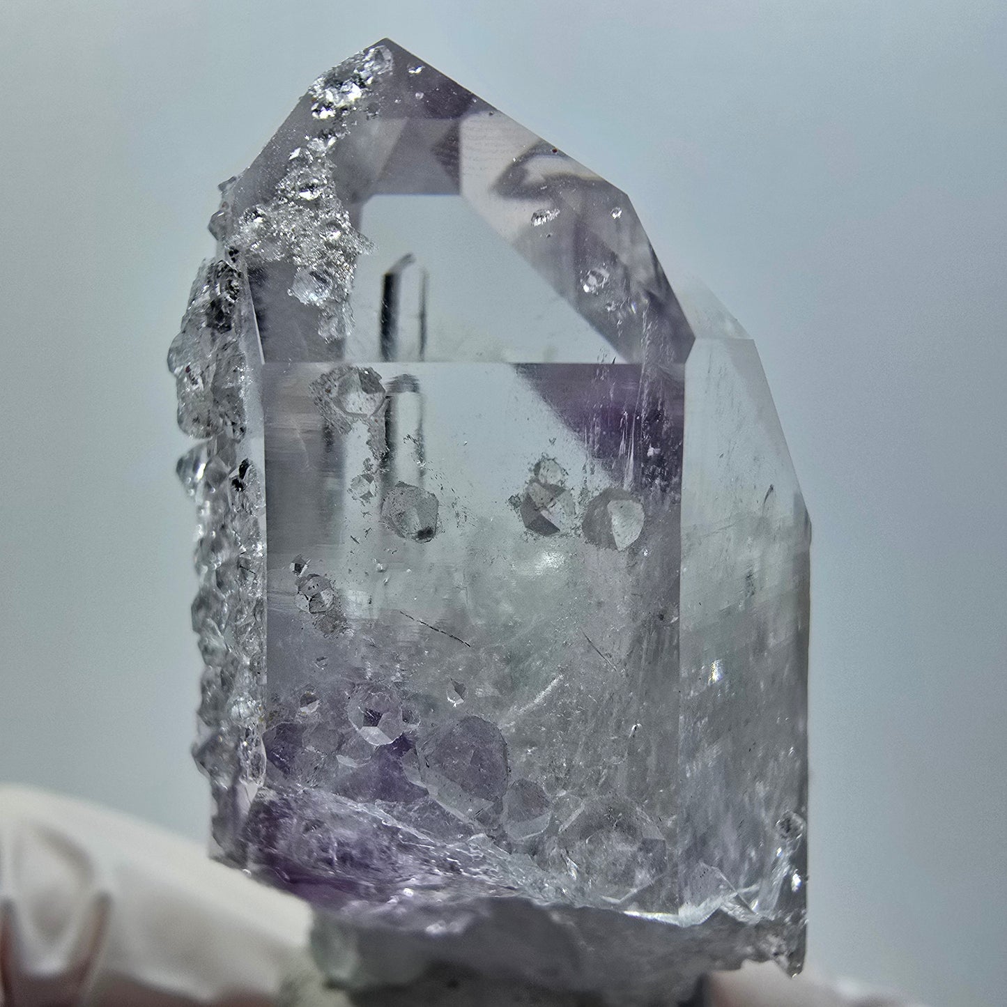 Enhydro Phantom Amethyst , Analcim, Calcit Streep Mine, Goboboseb, Namibia 58*40*35mm