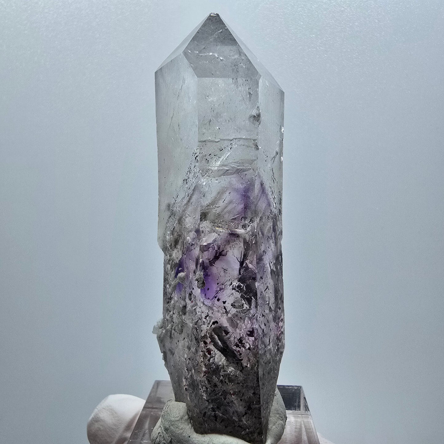 Enhydro Harlekin Phantom Amethyst, Prehnit, 3x Blase Streep Mine Gobo. Namibia 71*22*17mm