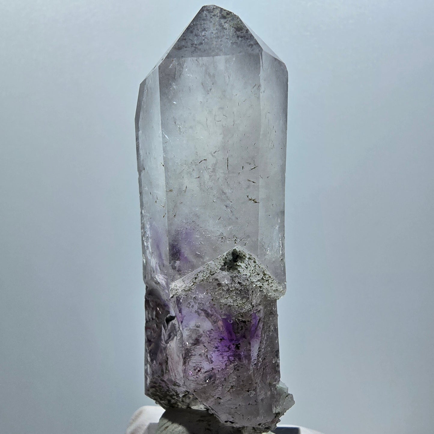 Enhydro Harlekin Phantom Amethyst, Prehnit, 3x Blase Streep Mine Gobo. Namibia 71*22*17mm