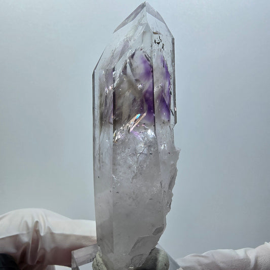 Enhydro Phantom Amethyst mit Prehnit, 2x Blase Streep Mine, Goboboseb, Namibia 78*28*25mm