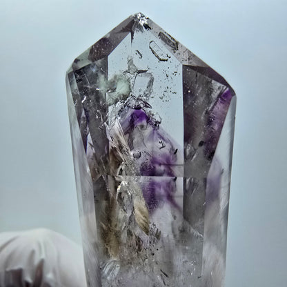 Enhydro Phantom Amethyst mit Prehnit, 2x Blase Streep Mine, Goboboseb, Namibia 78*28*25mm