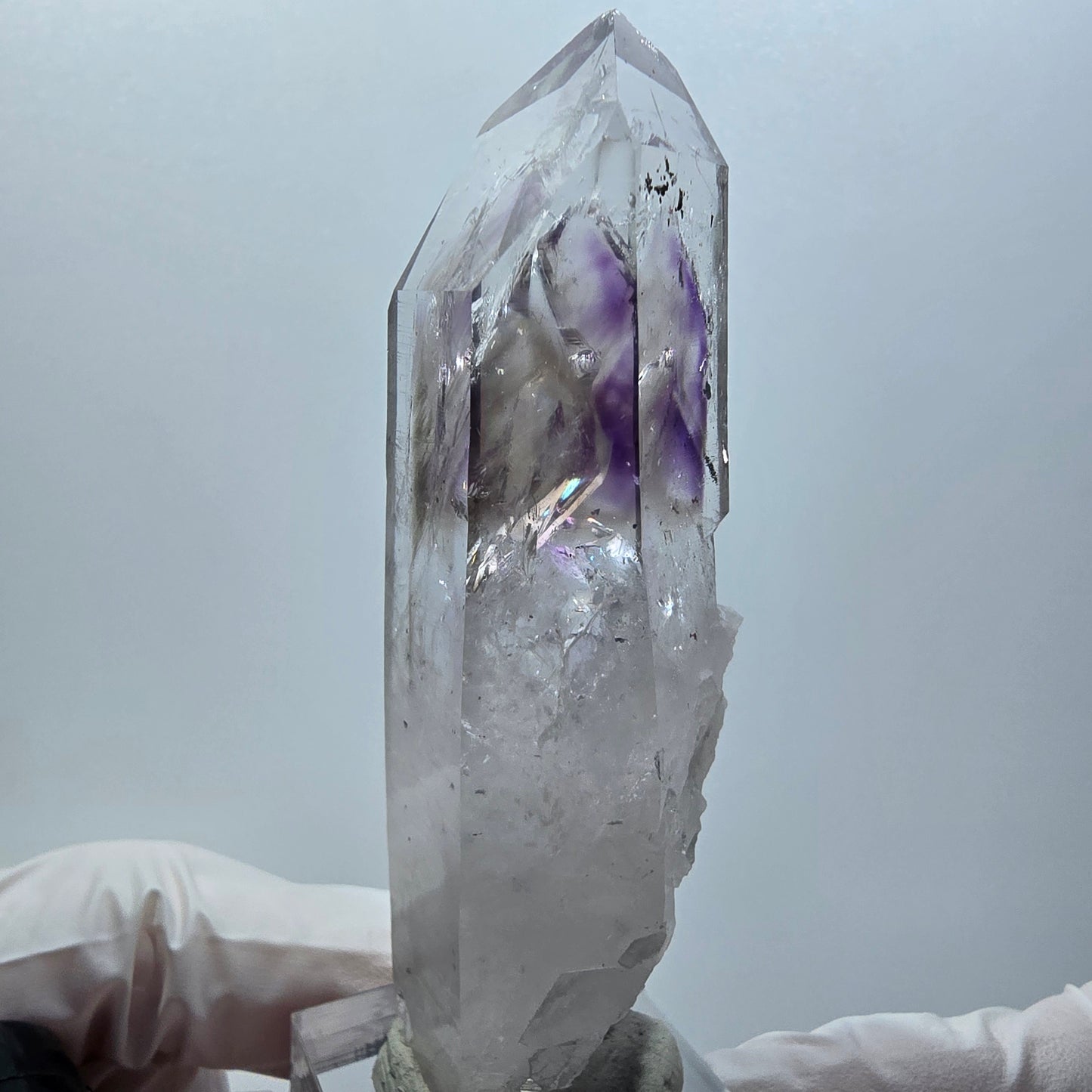 Enhydro Phantom Amethyst mit Prehnit, 2x Blase Streep Mine, Goboboseb, Namibia 78*28*25mm