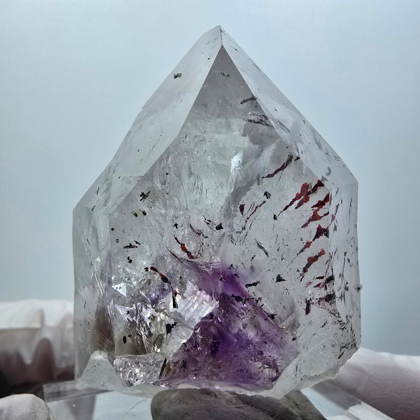 Große Harlekin Phantom Amethyst Spitze Streep Mine Goboboseb Namibia 59*44*40mm