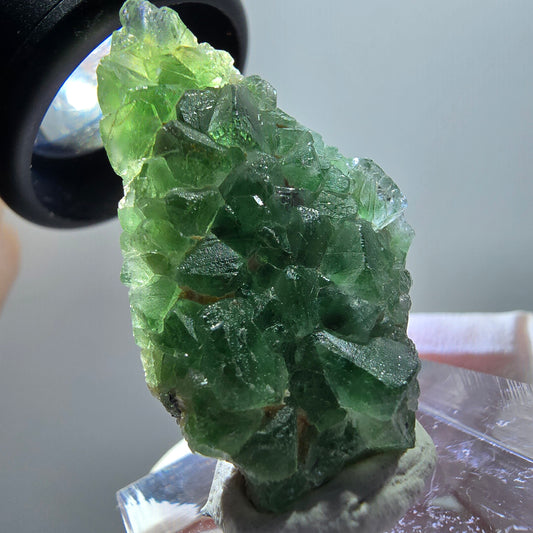 Phantom Fluorit, Schörl Turmalin, Muskovit Stufe Erongo, Namibia 36*21*10mm