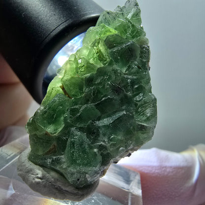 Phantom Fluorit, Schörl Turmalin, Muskovit Stufe Erongo, Namibia 36*21*10mm