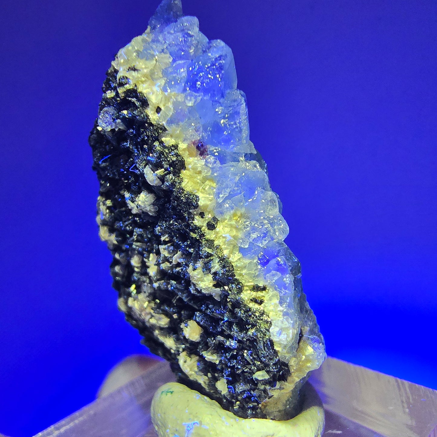 Phantom Fluorit, Schörl Turmalin, Muskovit Stufe Erongo, Namibia 36*21*10mm