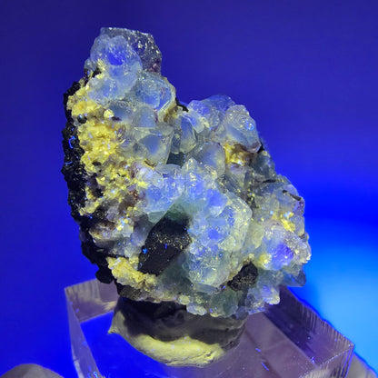 Phantom Fluorit, Schörl Turmalin, Muskovit Stufe Erongo, Namibia 37*30*21mm