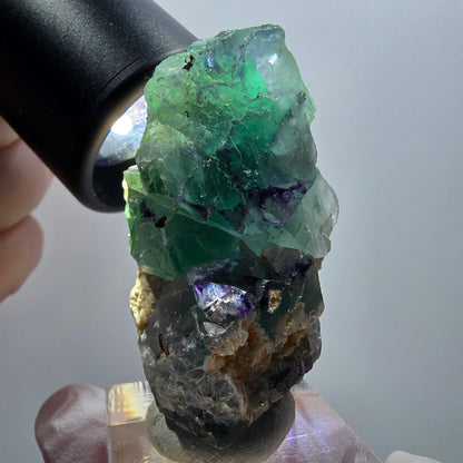 Cube de fluorite fantôme, zonal, spécimen d'orthose d'Erongo, Namibie 47*28*27 mm 