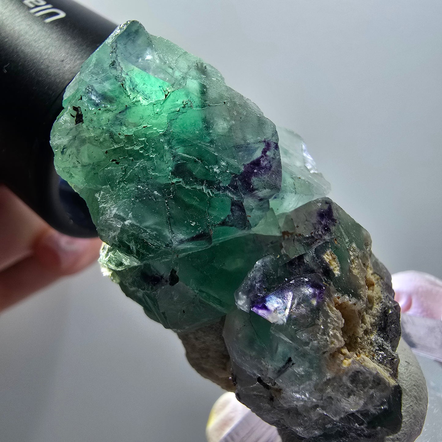 Cube de fluorite fantôme, zonal, spécimen d'orthose d'Erongo, Namibie 47*28*27 mm 