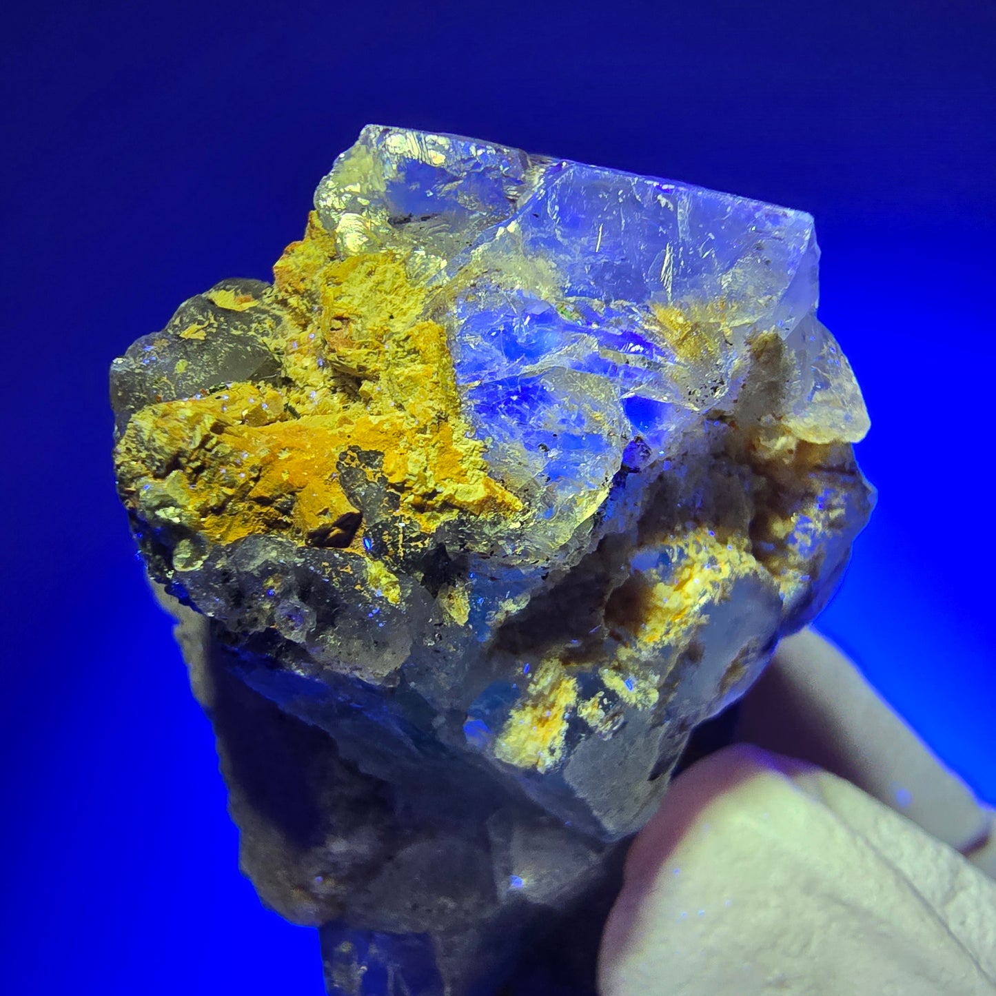 Cube de fluorite fantôme, zonal, spécimen d'orthose d'Erongo, Namibie 47*28*27 mm 