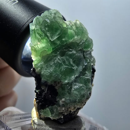 Phantom Fluorit, Schörl Turmalin, Muskovit Stufe Erongo, Namibia 38*27*18mm