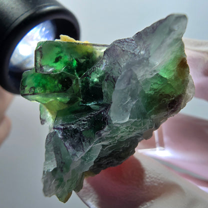 Phantom Fluorit, Schörl Turmalin, Muskovit Stufe Erongo, Namibia 35*28*27mm
