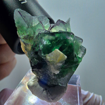 Phantom Fluorit, Schörl Turmalin, Muskovit Stufe Erongo, Namibia 35*28*27mm