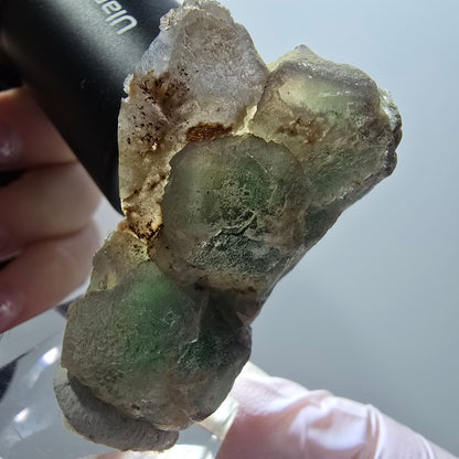 Phantom Fluorit, Schörl Turmalin, Muskovit, Hyalit Erongo, Namibia 46*32*21mm