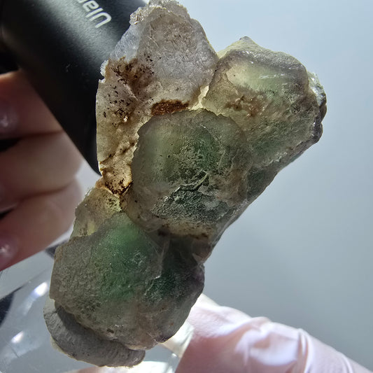 Phantom Fluorit, Schörl Turmalin, Muskovit, Hyalit Erongo, Namibia 46*32*21mm