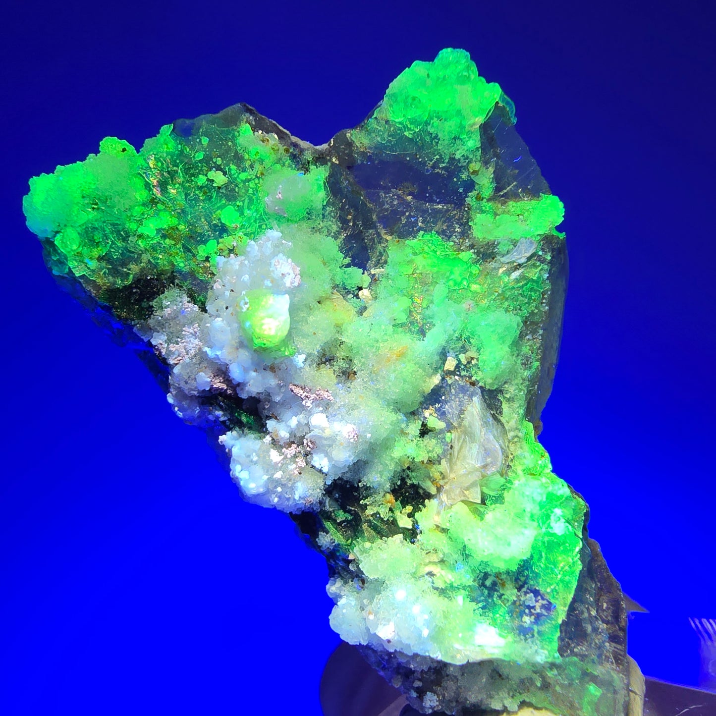 Phantom Fluorit, Schörl Turmalin, Muskovit, Hyalit Erongo, Namibia 46*32*21mm