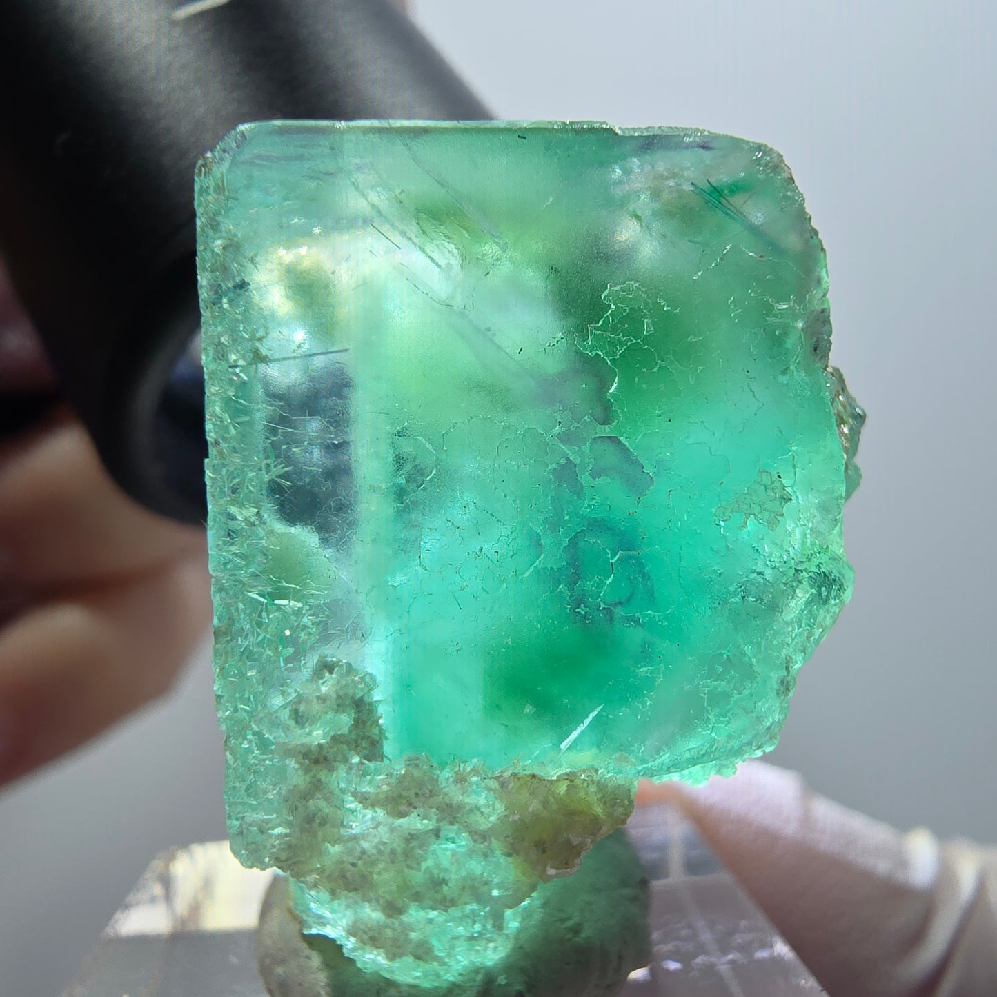 Phantom Fluorit, Schörl Turmalin, Muskovit, Hyalit Erongo, Namibia 38*30*28mm