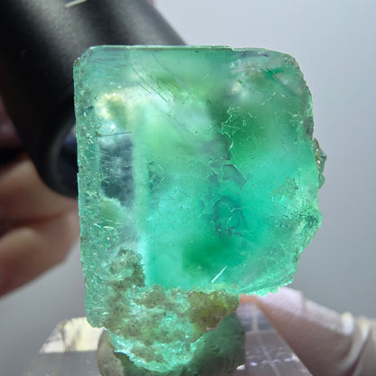 Phantom Fluorit, Schörl Turmalin, Muskovit, Hyalit Erongo, Namibia 38*30*28mm