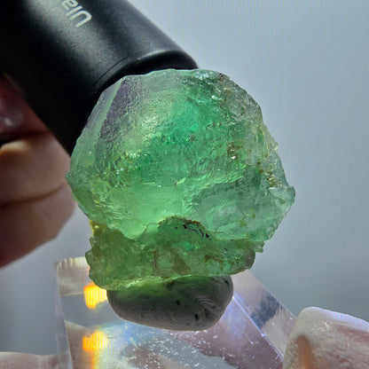 Phantom Fluorit Würfel, zonal, hexagonal Stufe Erongo, Namibia 29*25*23mm