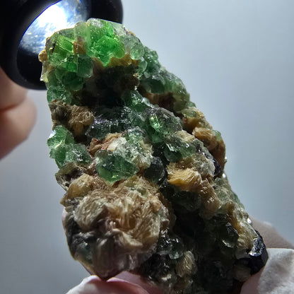 Phantom Fluorit, Schörl Turmalin, Muskovit Stufe Erongo, Namibia 61*47*20mm