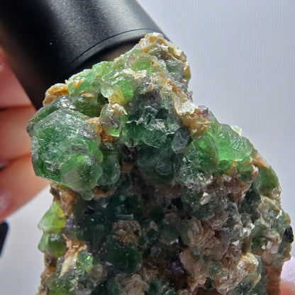 Phantom Fluorit, Schörl Turmalin, Muskovit Stufe Erongo, Namibia 61*47*20mm
