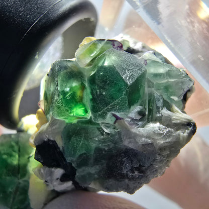 Phantom Fluorit, Schörl Turmalin, Muskovit Stufe Erongo, Namibia 44*38*21mm