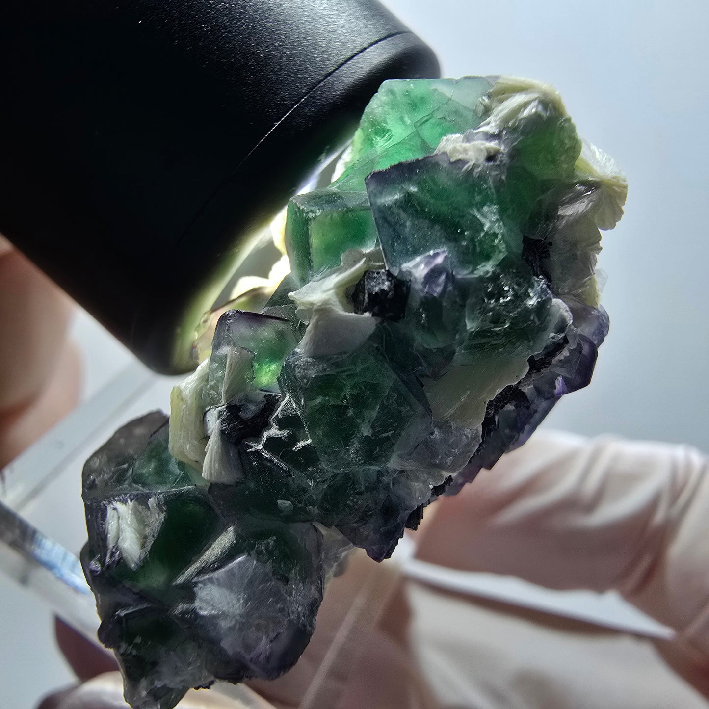 Phantom Fluorit, Schörl Turmalin, Muskovit Stufe Erongo, Namibia 44*38*21mm