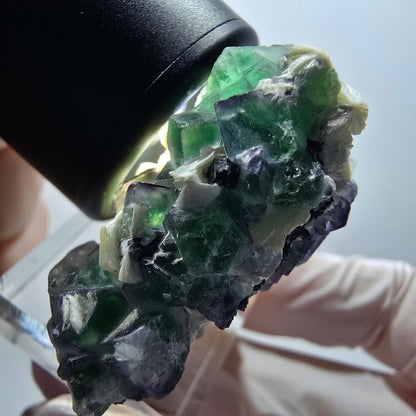 Phantom Fluorit, Schörl Turmalin, Muskovit Stufe Erongo, Namibia 44*38*21mm