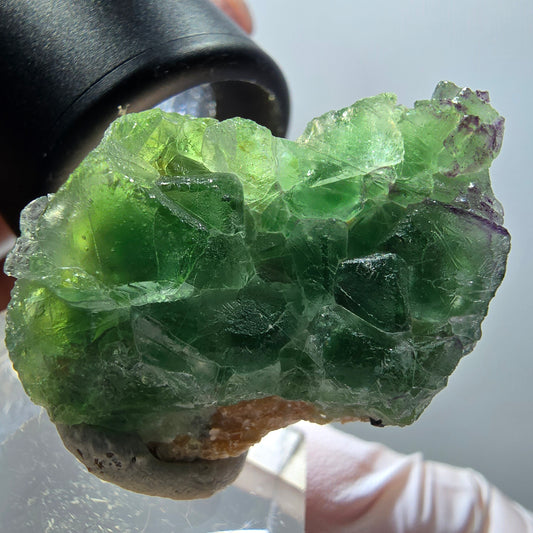 Phantom Fluorit, zonal, Muskovit Stufe Erongo, Namibia 36*27*15mm