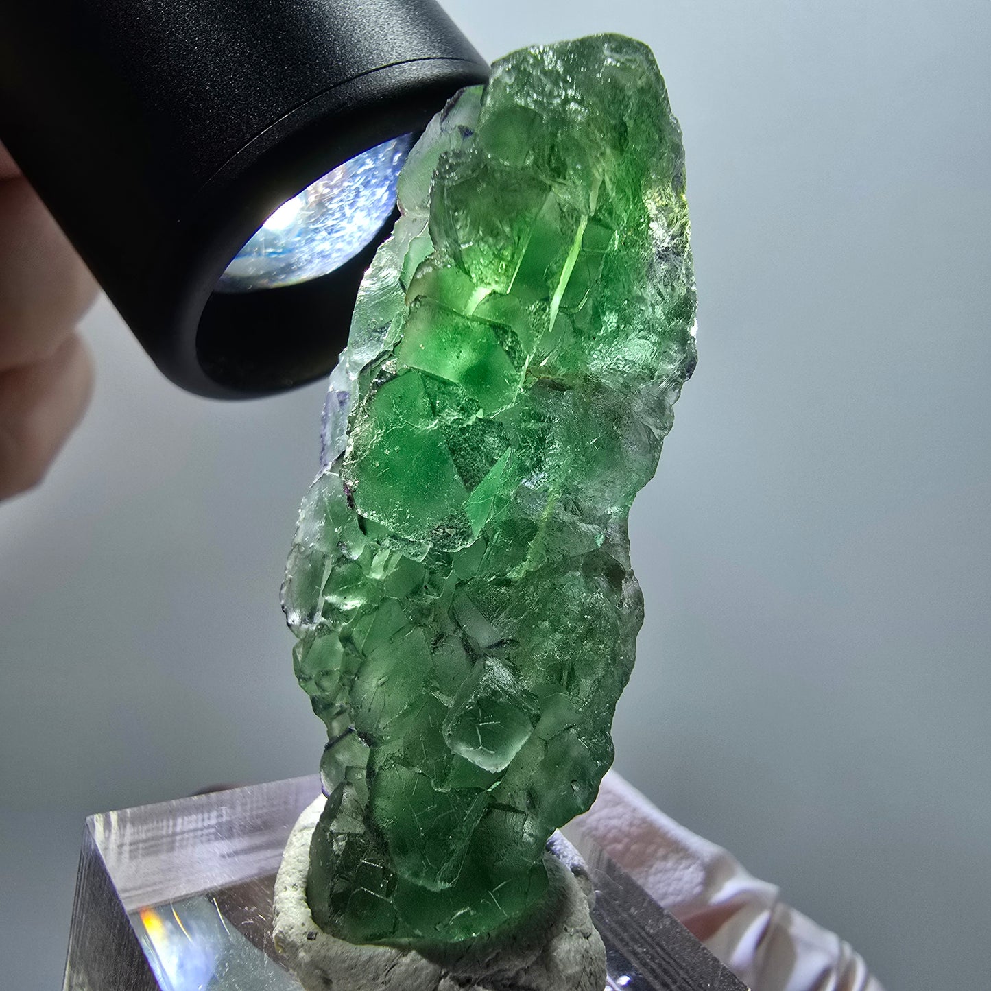 Seltene klare Phantom Fluorit Würfel Formation, zonal Erongo, Namibia 48*24*16mm