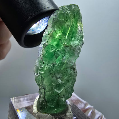 Seltene klare Phantom Fluorit Würfel Formation, zonal Erongo, Namibia 48*24*16mm