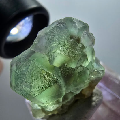 Seltene klare Phantom Fluorit Würfel Formation, zonal Erongo, Namibia 30*27*15mm