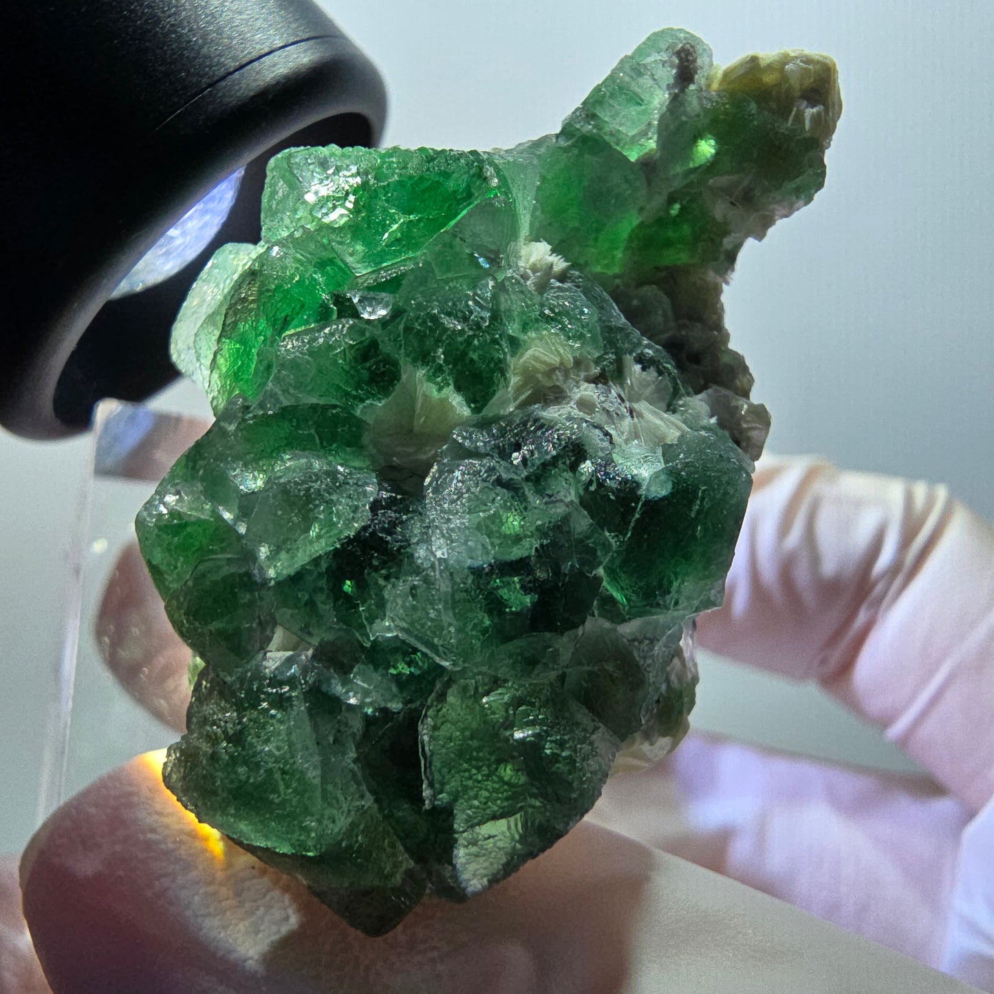 Phantom Fluorit, hexagonal, Schörl Turmalin, Muskovit Erongo, Namibia 44*27*32mm