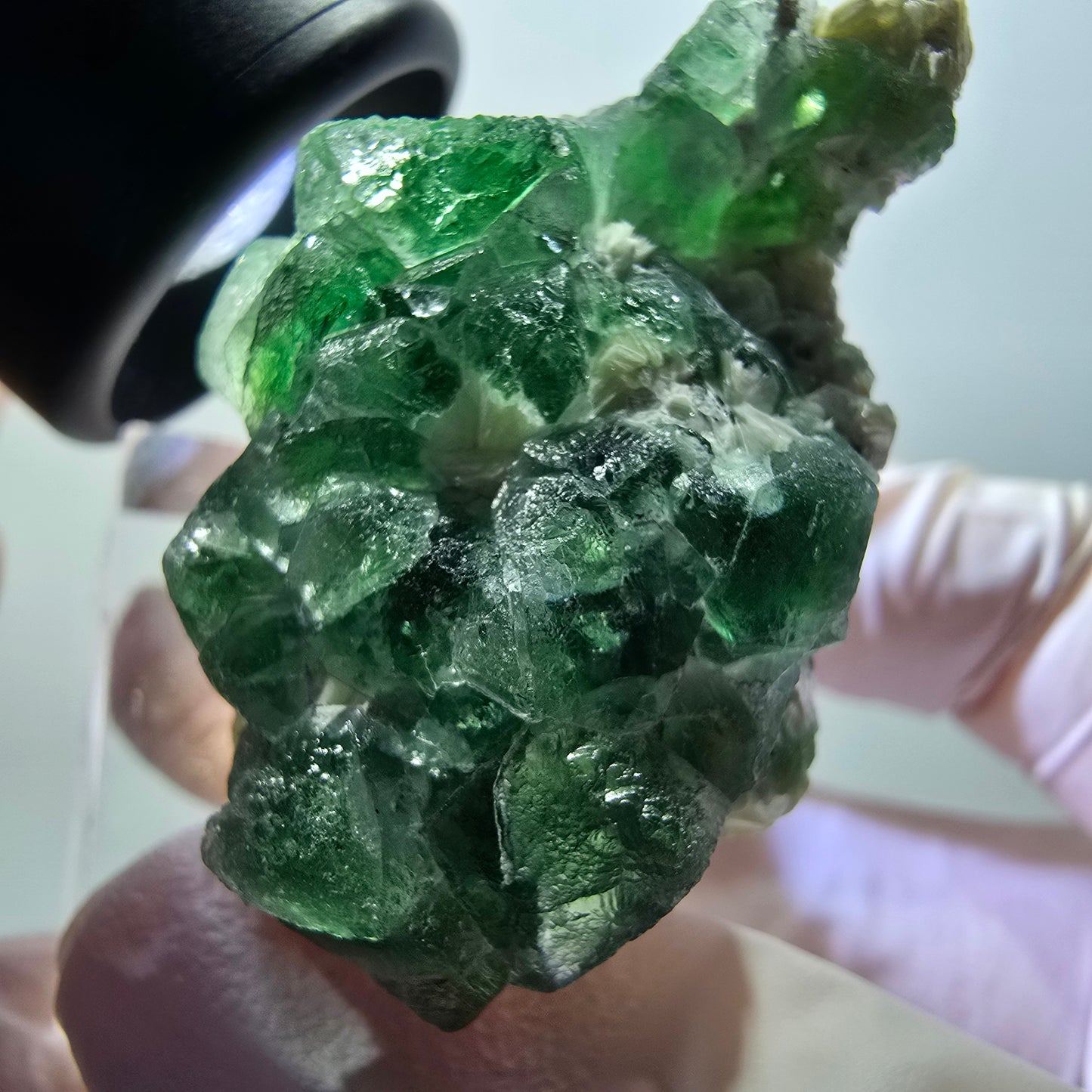 Phantom Fluorit, hexagonal, Schörl Turmalin, Muskovit Erongo, Namibia 44*27*32mm