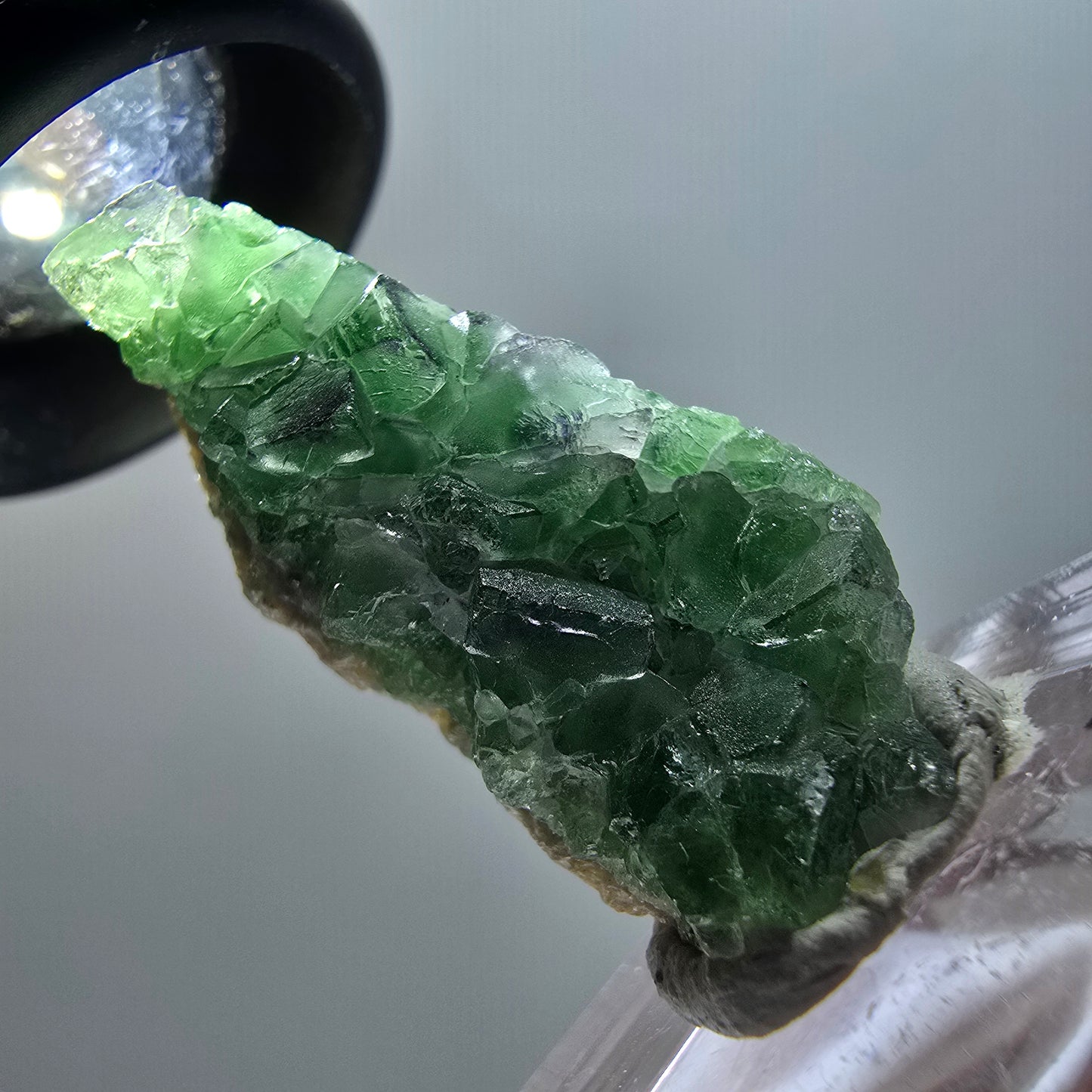 Phantom Fluorit, zonal, Muskovit Stufe Erongo, Namibia 34*16*9mm
