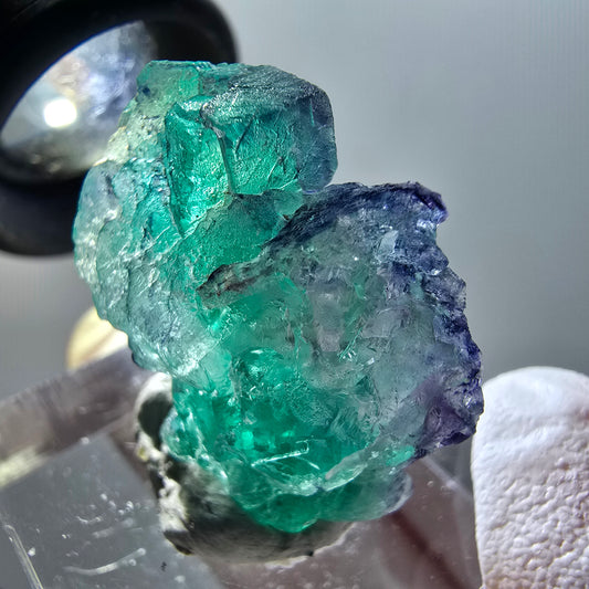 Phantom Fluorit, zonal, Muskovit Stufe Erongo, Namibia 27*25*12mm