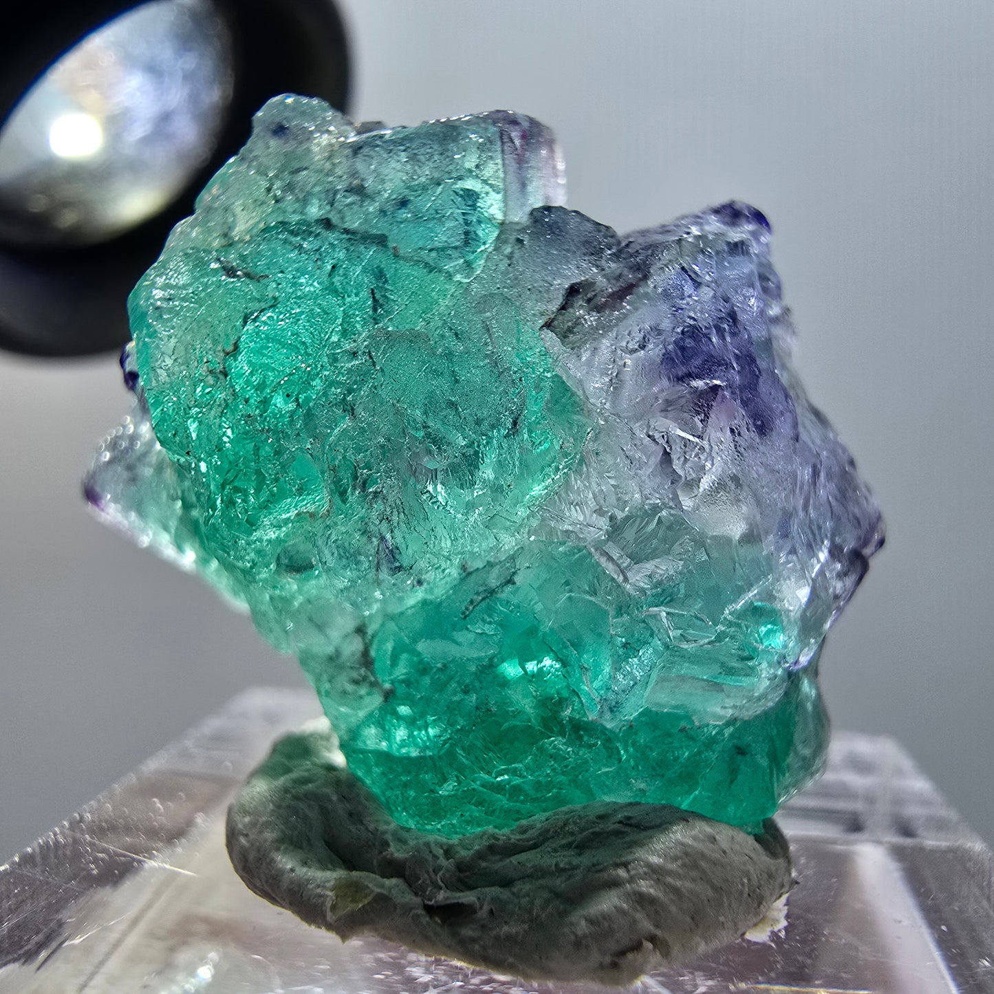 Phantom Fluorit, zonal, Muskovit Stufe Erongo, Namibia 27*25*12mm