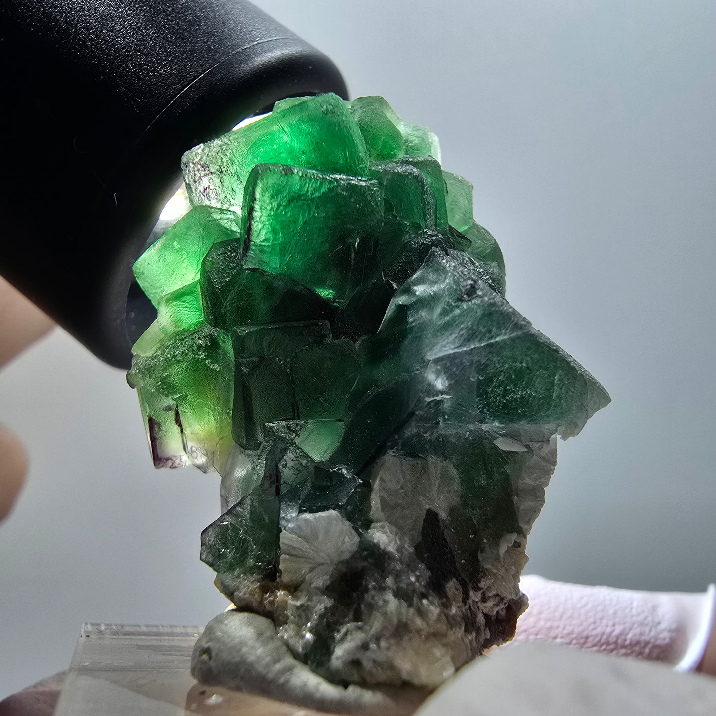 Phantom Fluorit, zonal, Muskovit Stufe Erongo, Namibia 38*26*22mm