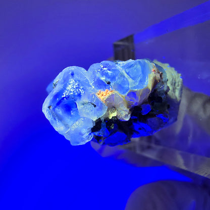 Phantom Fluorit, Schörl Turmalin, Muskovit Stufe Erongo, Namibia 26*22*14mm