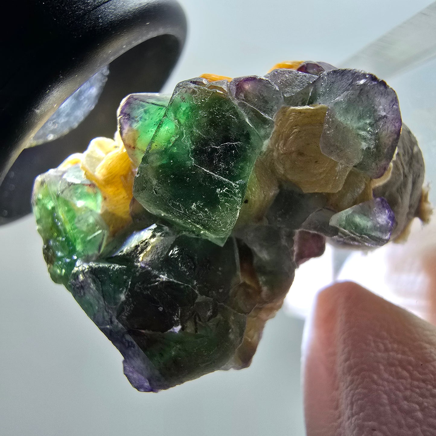 Phantom fluorite, zonal, hyalite, muscovite stage Erongo, Namibia 31*22*25mm 
